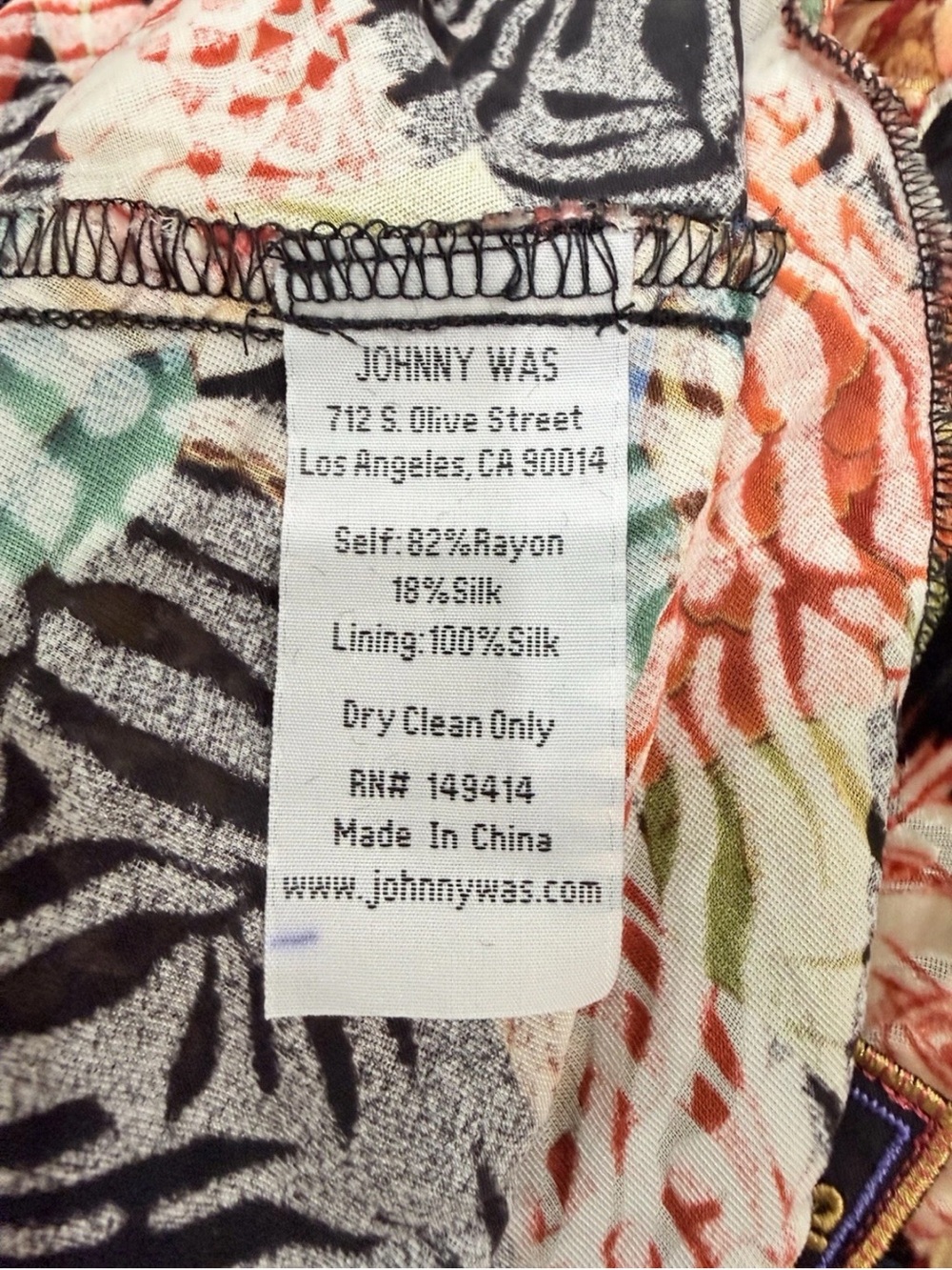 Johnny Was Small Kanako-Levi Bias Cut Burnout Maxi Dress NWT $400 Dragon Floral - Picture 12 of 13
